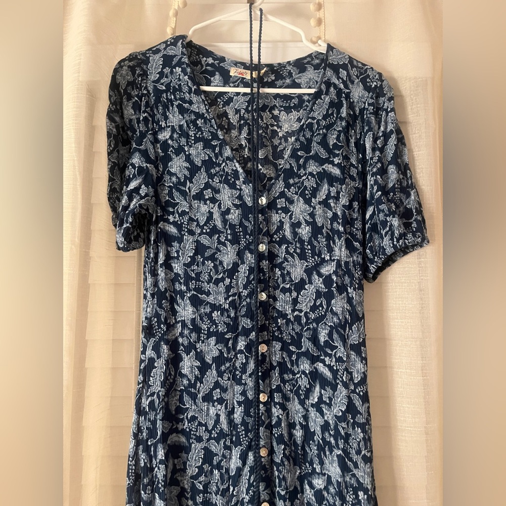 Faherty Blue Patterned Maxi Dress - Picture 6 of 8